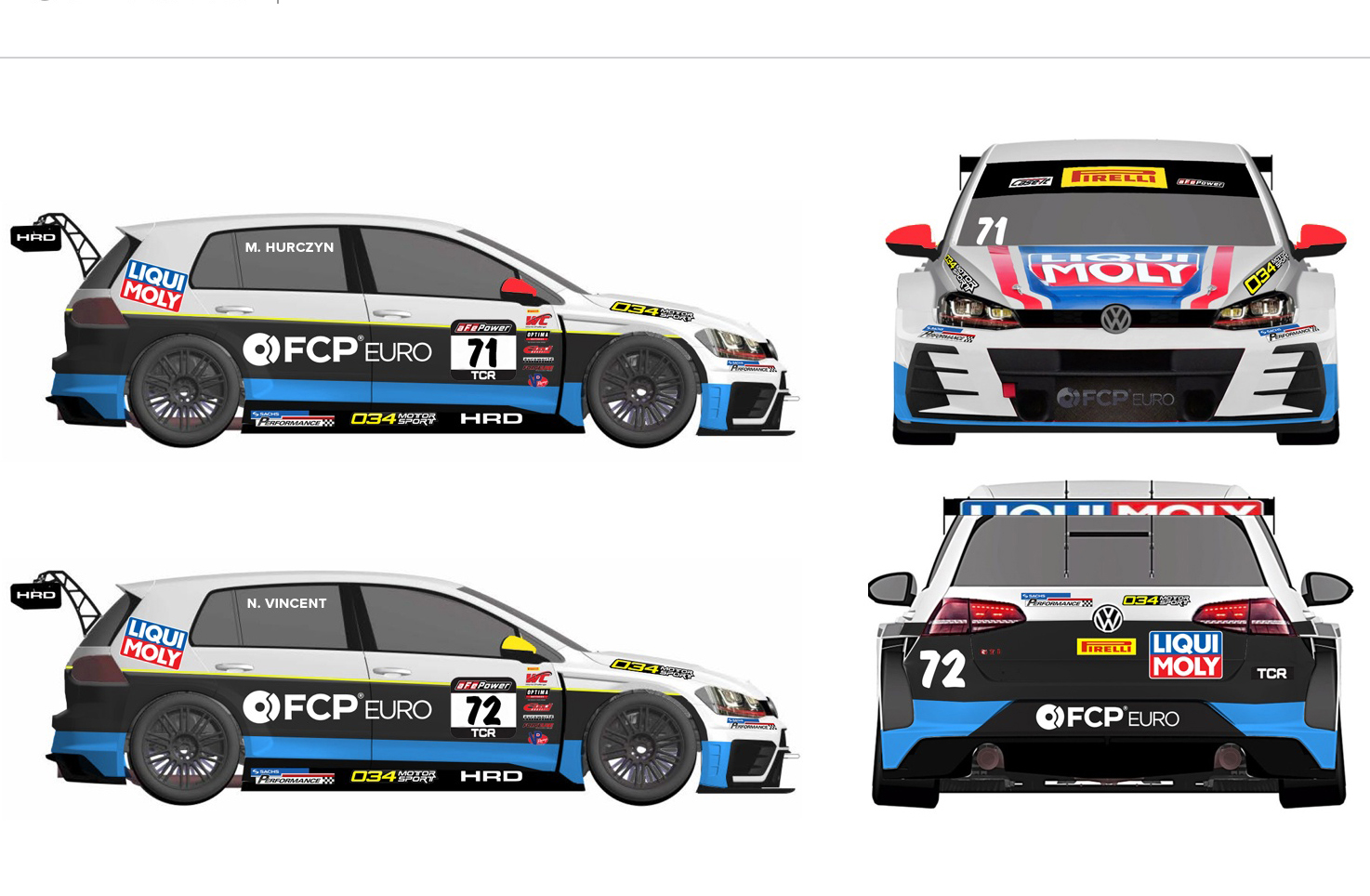 HRD in the TCR class with three Golf cars